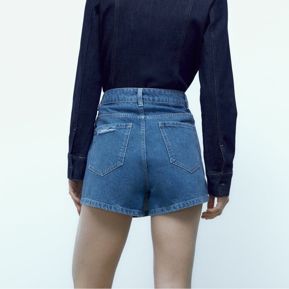 Zara Ripped Denim Skort - Picture 5 of 7